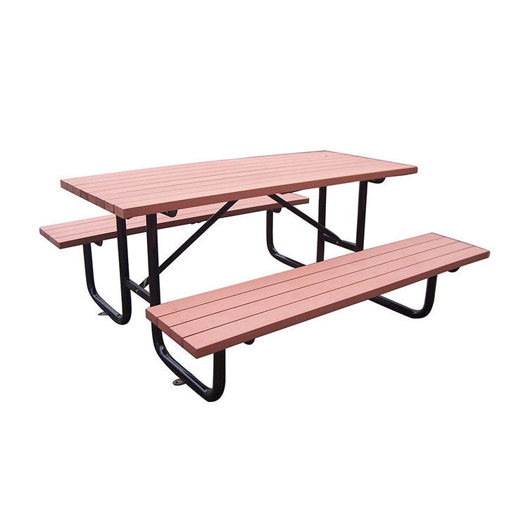 outdoor commercial hardwood picnic table outside restaurant dining table garden patio all weather wood slats coffee table