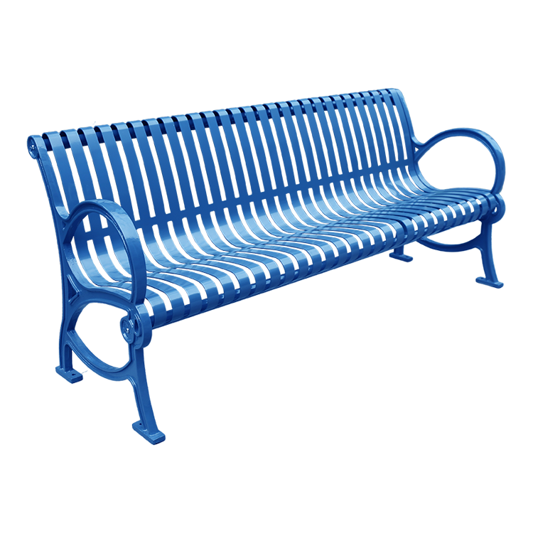 outdoor metal slats public park bench seating outside street bench chair out door garden patio slatted steel iron seat bench