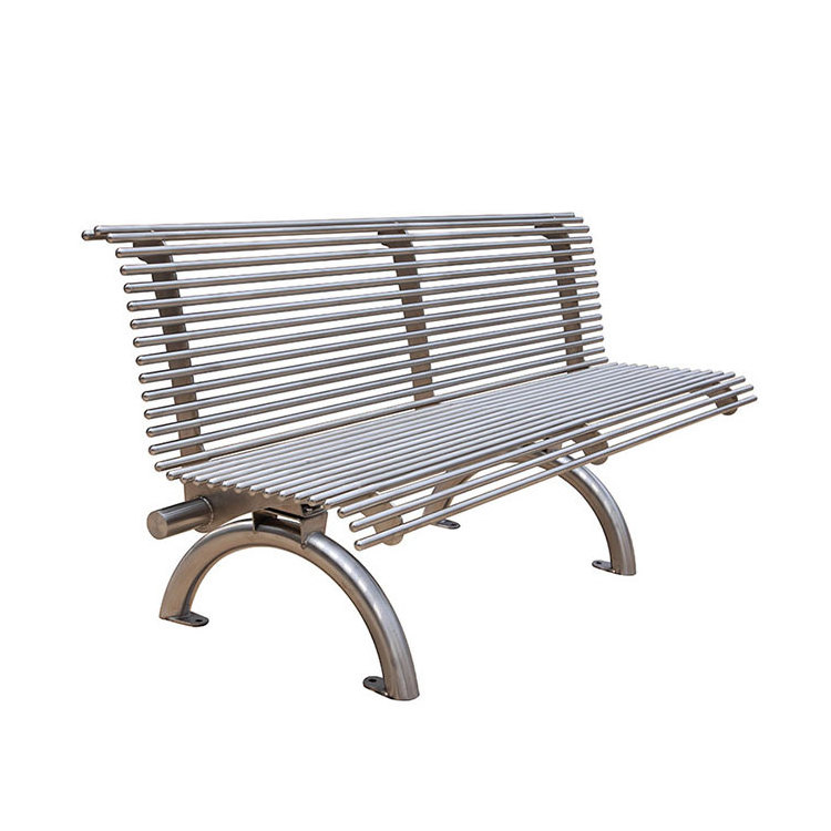 outdoor furniture modern stainless steel bench seat public park steel tubular bench seating outside garden patio metal bench