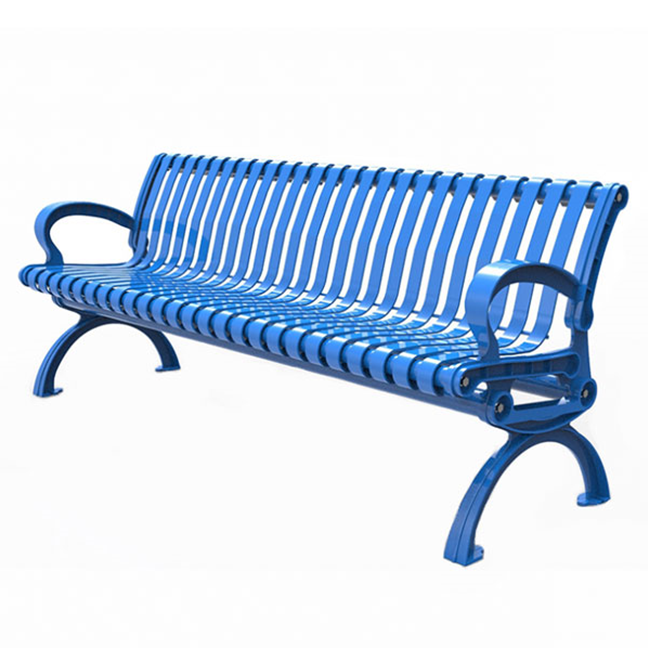 outdoor furniture classic extra long steel bench public park comfy metal bench seating outside garden patio iron bench chair