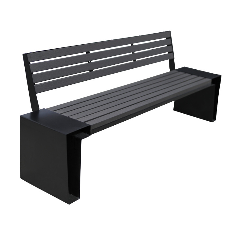 3 4 seater outdoor park extra long wooden bench seat commercial garden wood plastic composite bench chair with backrest