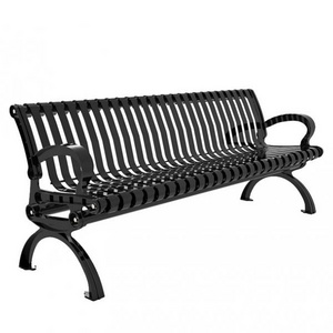 outdoor furniture classic extra long steel bench public park comfy metal bench seating outside garden patio iron bench chair