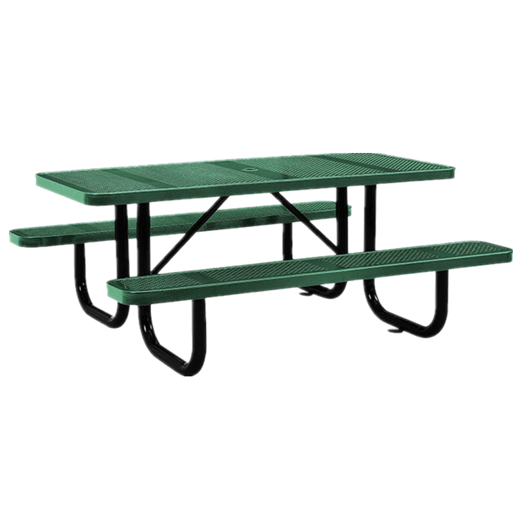 outdoor furniture perforated steel commercial picnic table with bench outside restaurant long picnic table with umbrella hole