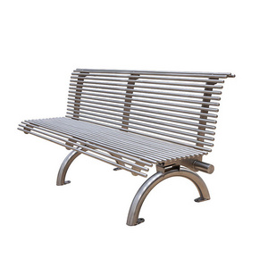 outdoor furniture modern stainless steel bench seat public park steel tubular bench seating outside garden patio metal bench