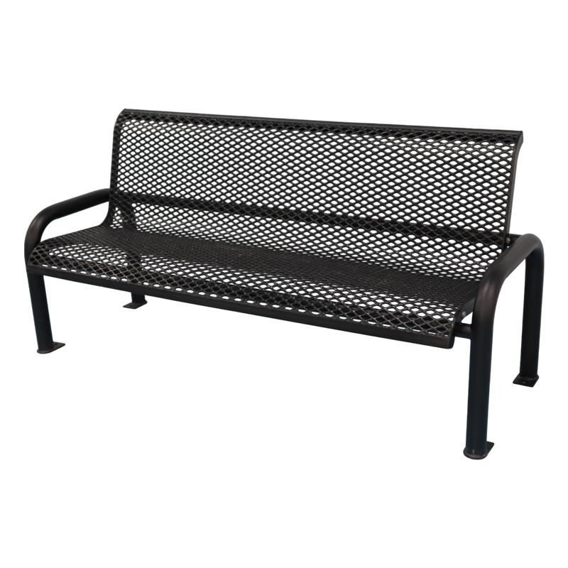 outdoor furniture expanded steel bench public park metal mesh bench seat outside garden patio iron chair bench with backrest