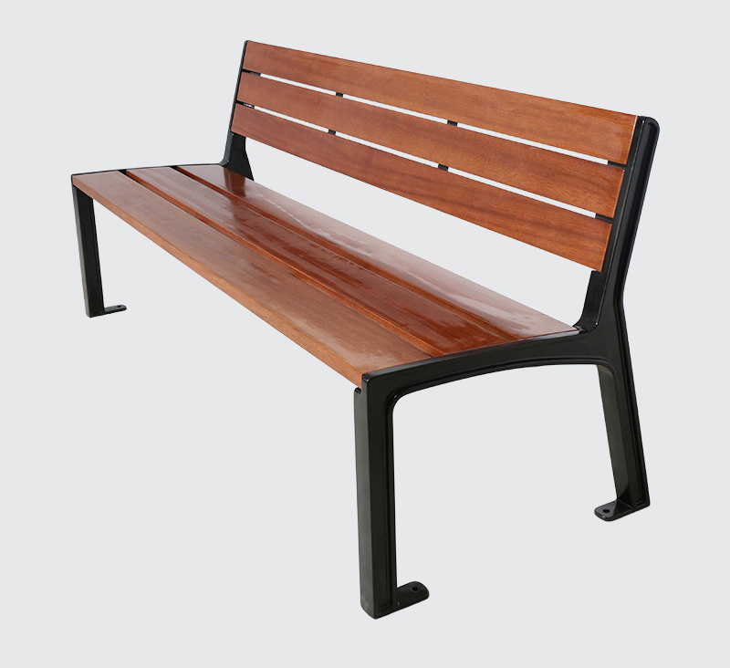 outdoor park wood plastic composite bench seat outside patio cast aluminum legs seating bench garden furniture bench chair