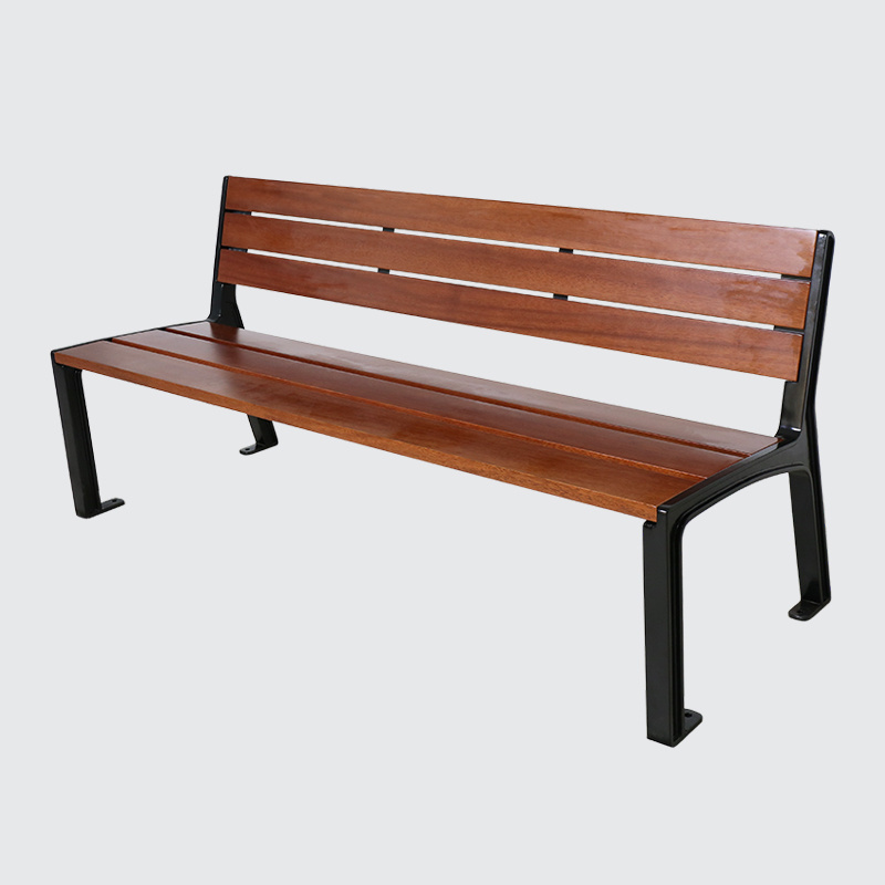 outdoor park wood plastic composite bench seat outside patio cast aluminum legs seating bench garden furniture bench chair