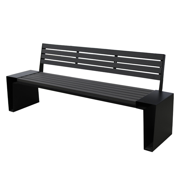 3 4 seater outdoor park extra long wooden bench seat commercial garden wood plastic composite bench chair with backrest