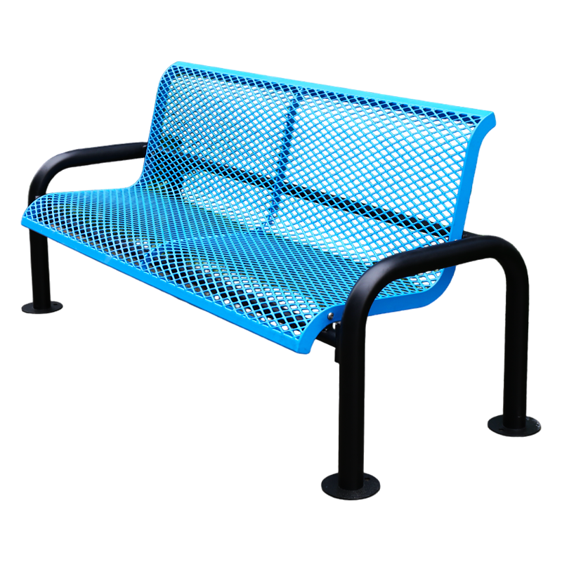 outdoor furniture expanded steel bench public park metal mesh bench seat outside garden patio iron chair bench with backrest