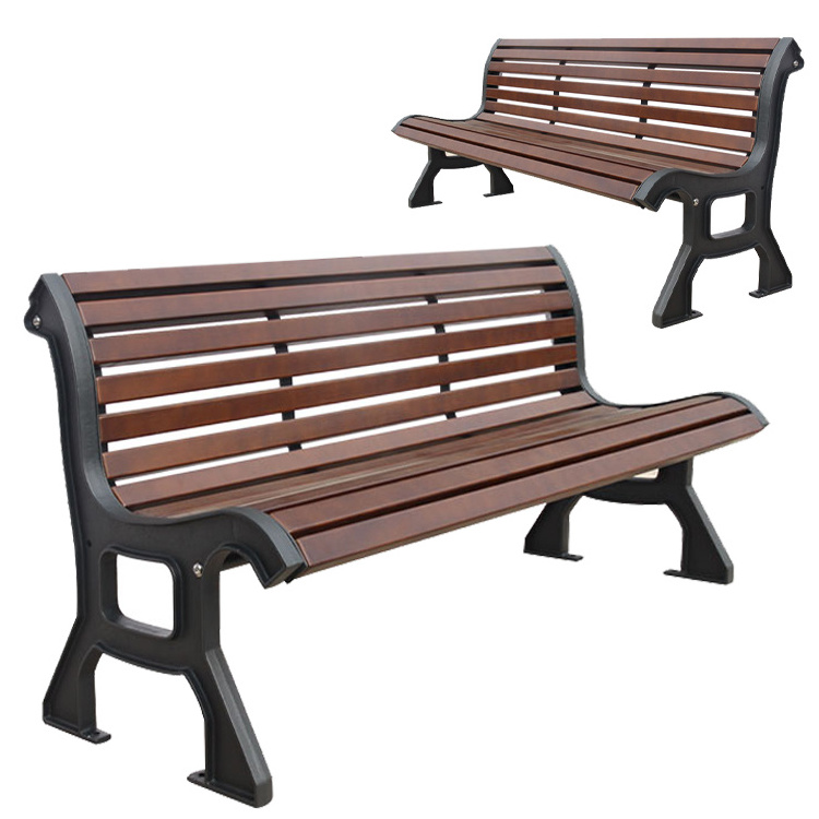 outdoor furniture wood slat bench seat public park long wood plastic composite bench seating out door garden patio bench chair