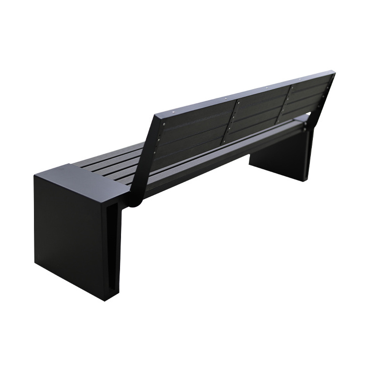 3 4 seater outdoor park extra long wooden bench seat commercial garden wood plastic composite bench chair with backrest