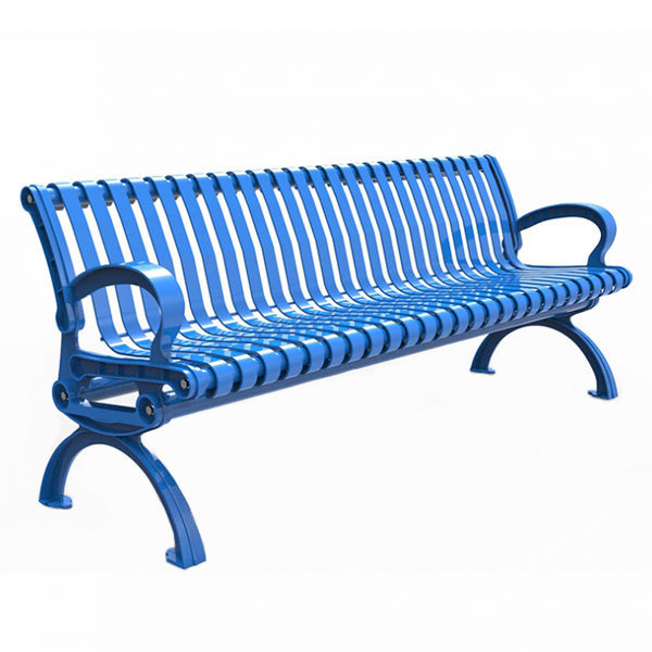 outdoor furniture classic extra long steel bench public park comfy metal bench seating outside garden patio iron bench chair