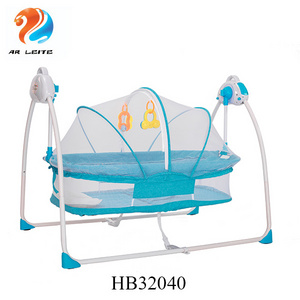 OEM Funny Electric Infant Swing Chair Seat Baby Rocking Chair Plastic baby Cradle Solid Baby Cot with music and remote control