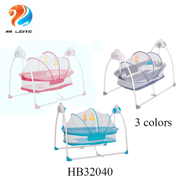 OEM Funny Electric Infant Swing Chair Seat Baby Rocking Chair Plastic baby Cradle Solid Baby Cot with music and remote control