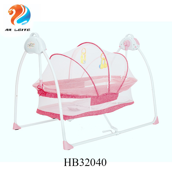 OEM Funny Electric Infant Swing Chair Seat Baby Rocking Chair Plastic baby Cradle Solid Baby Cot with music and remote control