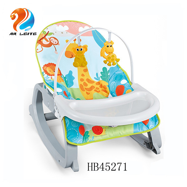 New 3 in 1 comfortable infant to tddler portable electric rocker baby swing chair with dining tray and music toys