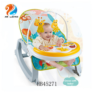 New 3 in 1 comfortable infant to tddler portable electric rocker baby swing chair with dining tray and music toys