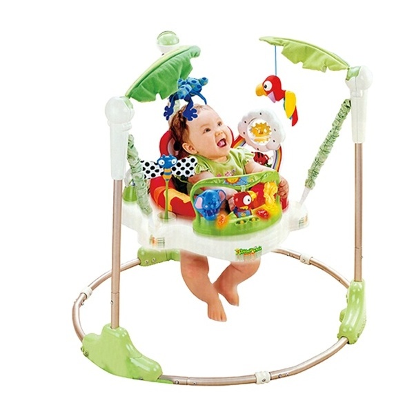 New Seat spins Multifunction rolling Rainforest Jumperoo baby walker baby jumper with music and toys for wholesale