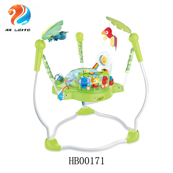 New Seat spins Multifunction rolling Rainforest Jumperoo baby walker baby jumper with music and toys for wholesale