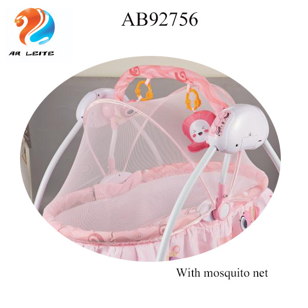 2019 high-quality remote control baby cradle electric smart automatic swing baby crib with mosquito net