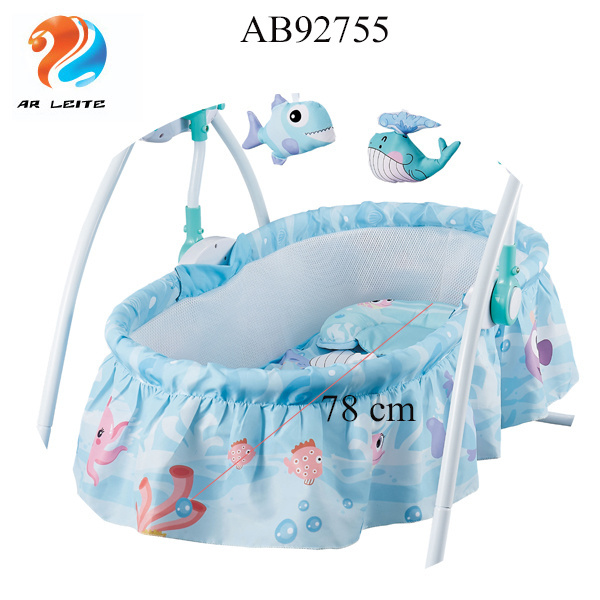 2019 high-quality remote control baby cradle electric smart automatic swing baby crib with mosquito net