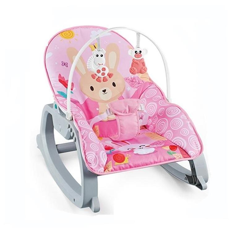 China Made Pink Educational and Portable Activity Central  Infant Crib Rocker with  Music and Vibration Baby Rocking Chair