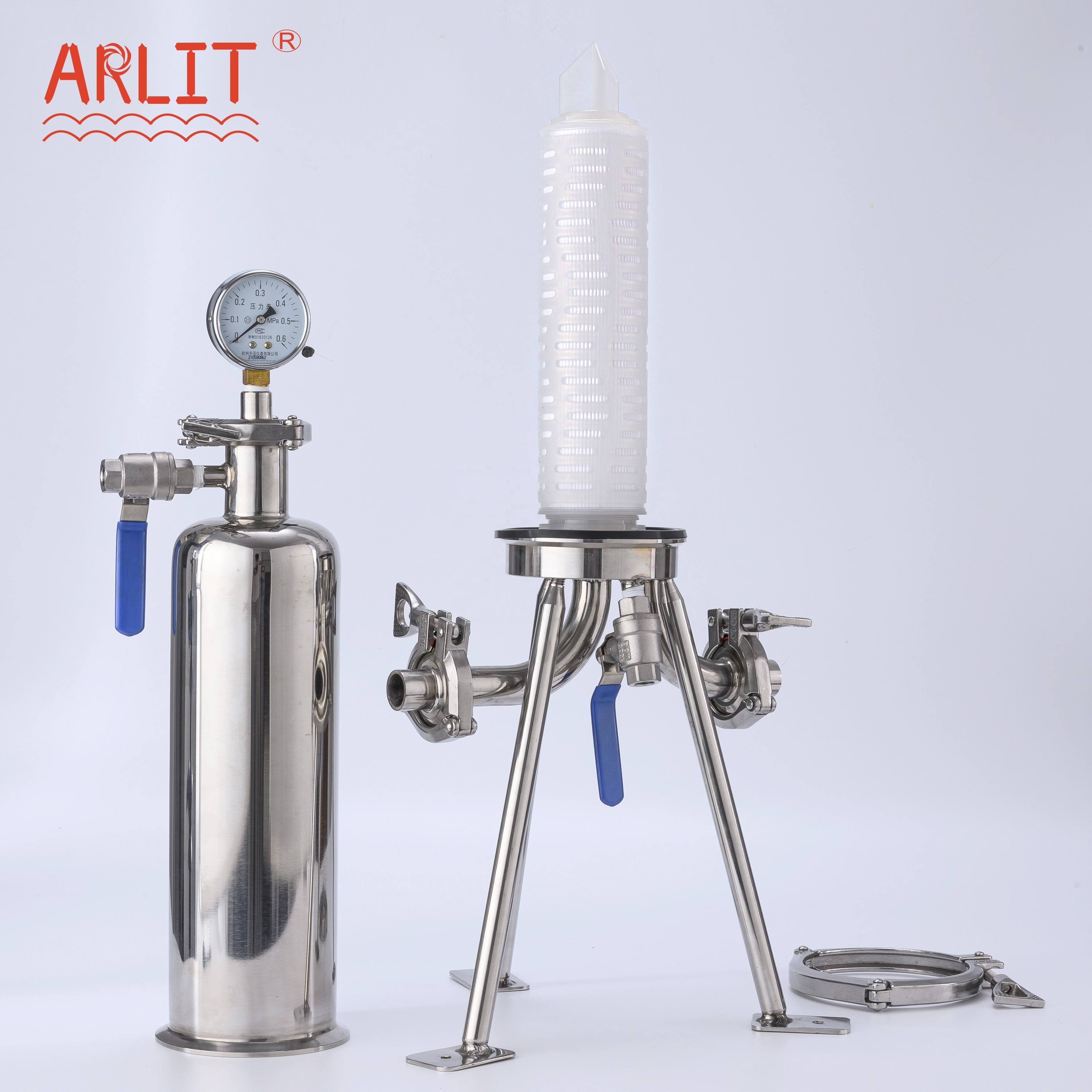 Filter Manufacturer 022/0.45/0.5 Micron 10 inch PP/PES/PTFE Pleated Membrane Water Filter Cartridge for Industry Filtration