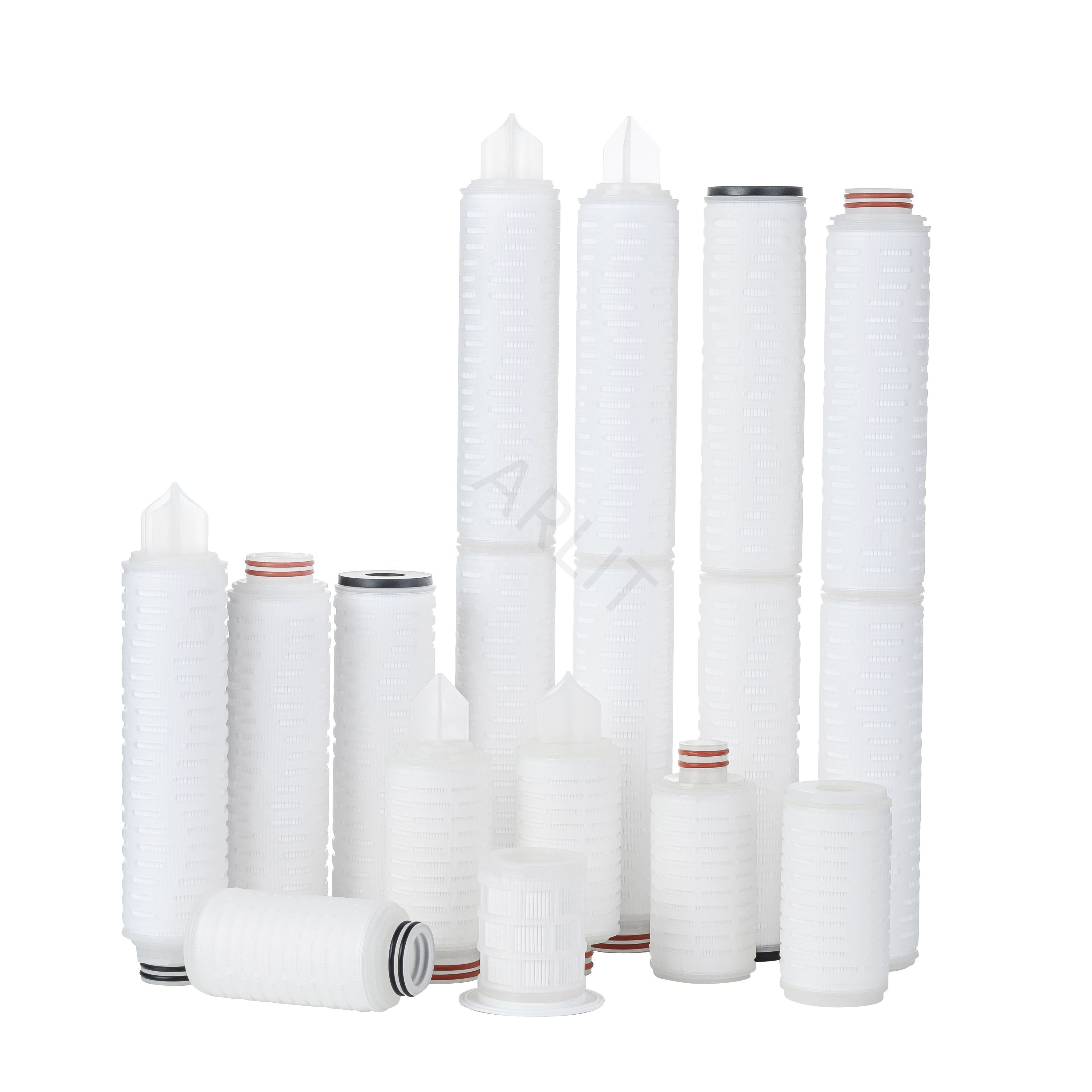 Filter Manufacturer 022/0.45/0.5 Micron 10 inch PP/PES/PTFE Pleated Membrane Water Filter Cartridge for Industry Filtration