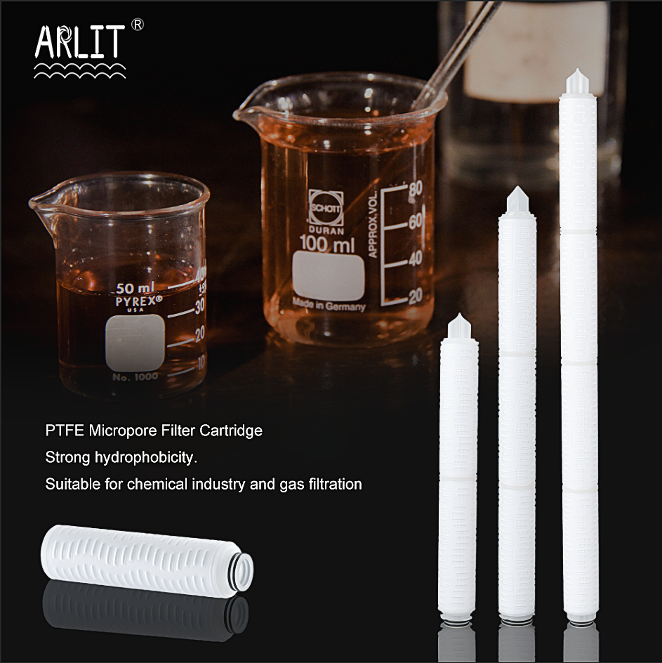 ARLIT 10 inches Absolute 0.2 micron Hydrophilic PTFE Pleated filter cartridge