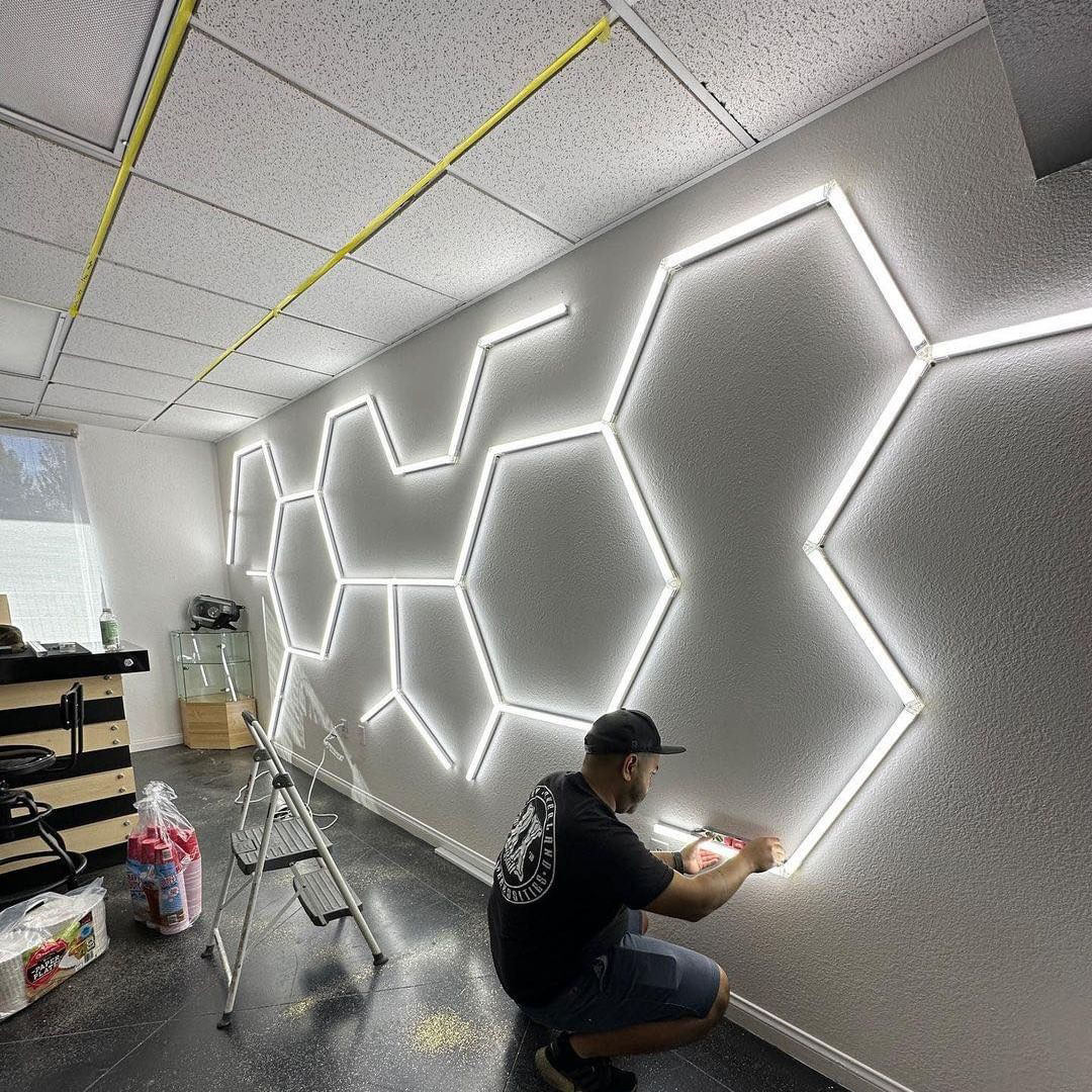 Led Hexagon Wall Lights Hex Lights For Garage Ceiling