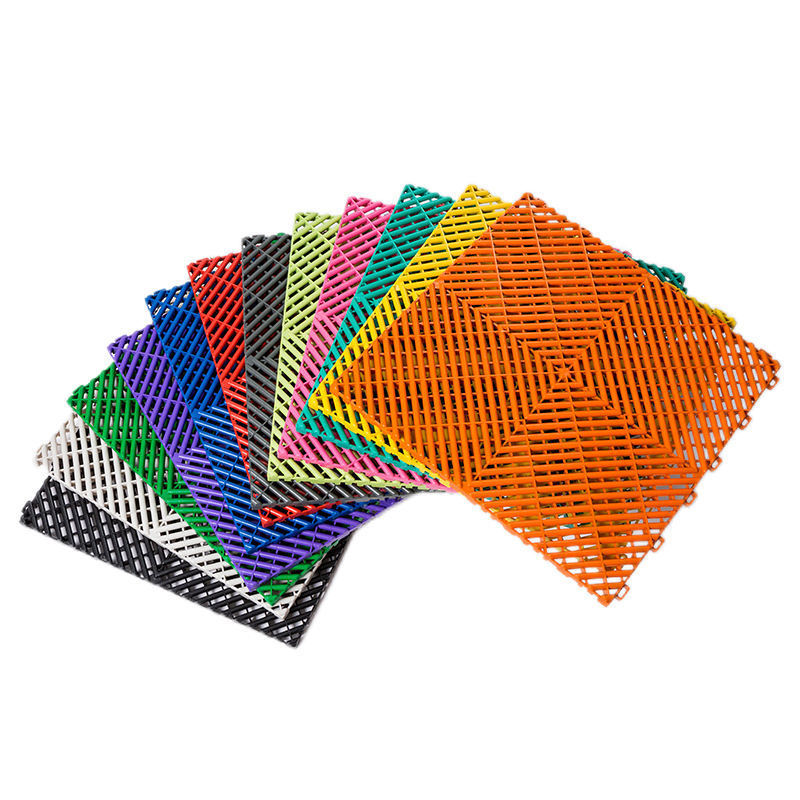 400*400*18mm anti slip interlocking plastic pvc floor garage tiles for sale