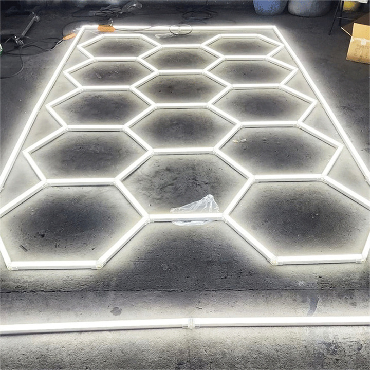 Hexagon Garage Light Customization 110V-240V LED Ceiling Light for Auto Detailing Workshop Car Body Repair Carwash