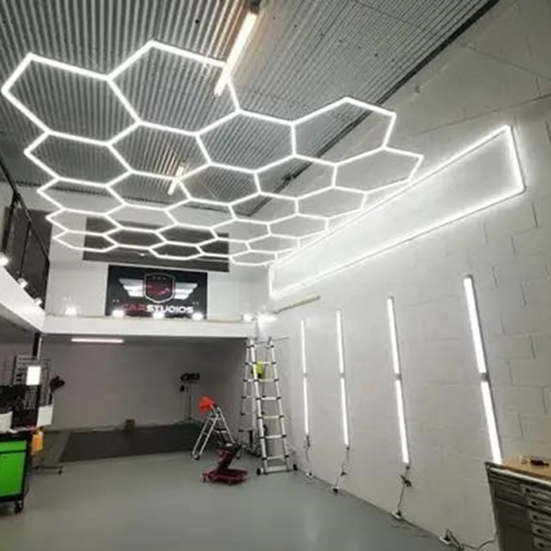 High Quality Garage Detail LED Light 3 Pin Hexagon Honeycomb Ceiling Light Customizable