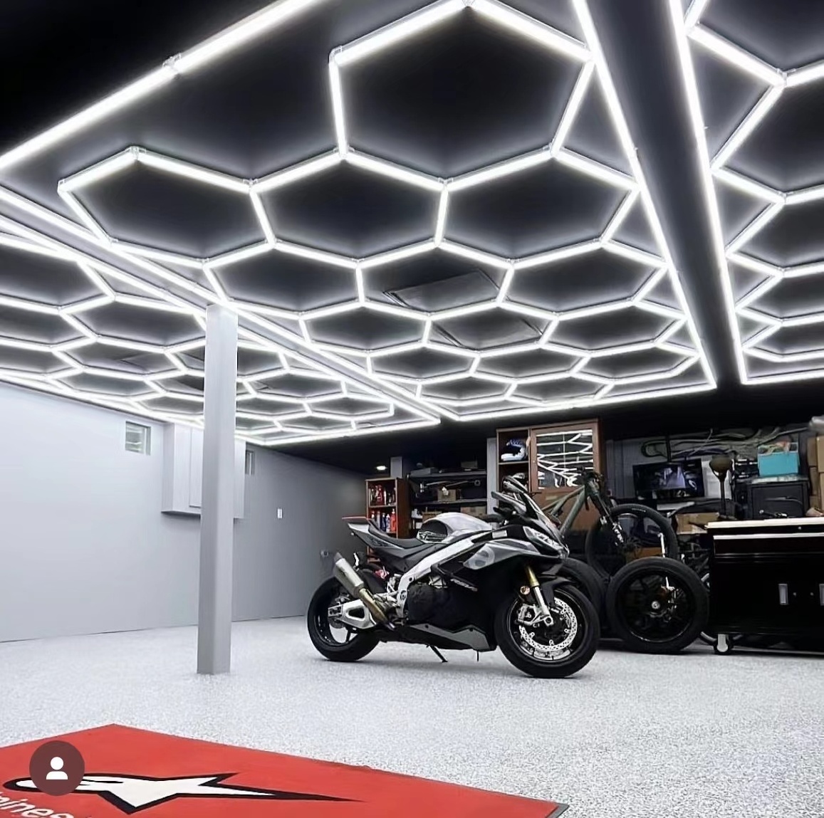 110V Hexagon Detailing Car Beauty Station Led Lights Home Hexagon Modular Ceiling Garage Light customizable