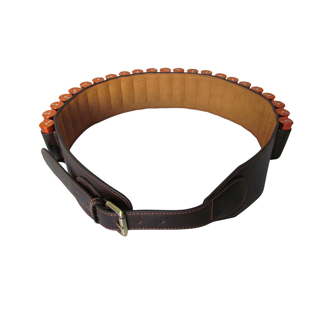 Brown Genuine Leather Cartridge Belt Ammo Holder Carrier Shooting Bandolier Hunting Accessories Shot Outdoor Cartridge Belt