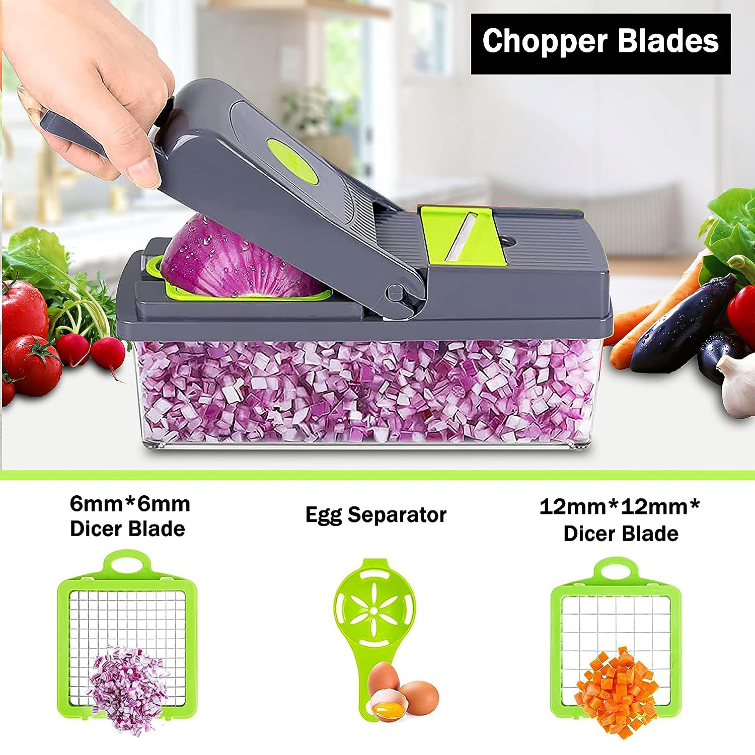 New Design 14 In 1Manual Hand Blender Vegetable Chopper Multi Function Potato Vegetable Cutter Onion Cutter Vegetable Chopper