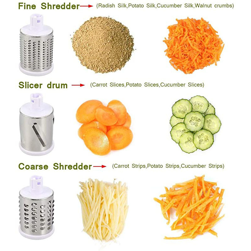 Multi Vegetable Shredder And Fruit Slicer Grater Multifunctional Cucumber Slicer 3 In 1 Rotary Cheese Grater Vegetable Slicer