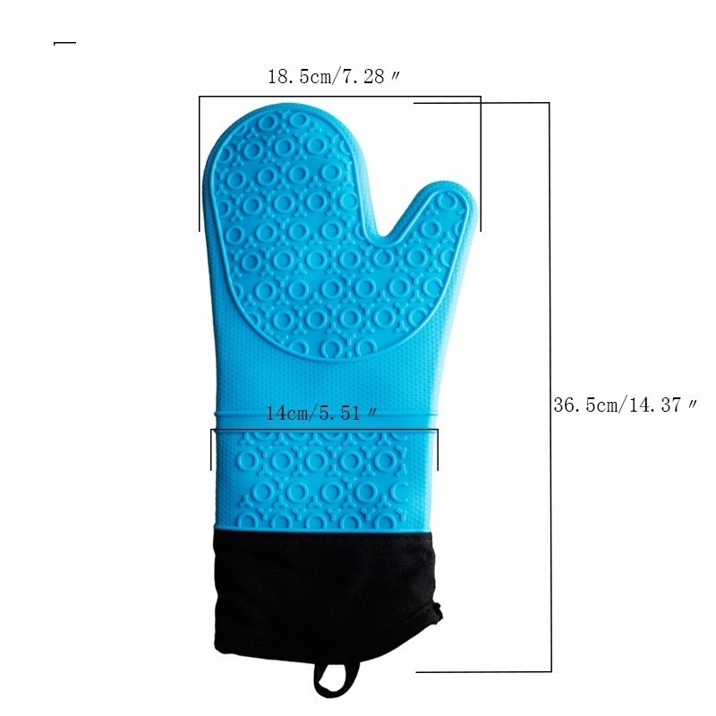 Waterproof Heat Resistant Silicone Glove with Cotton Anti-slip Kitchen BBQ Cooking Baking Gloves Oven Mitts Silicone Products