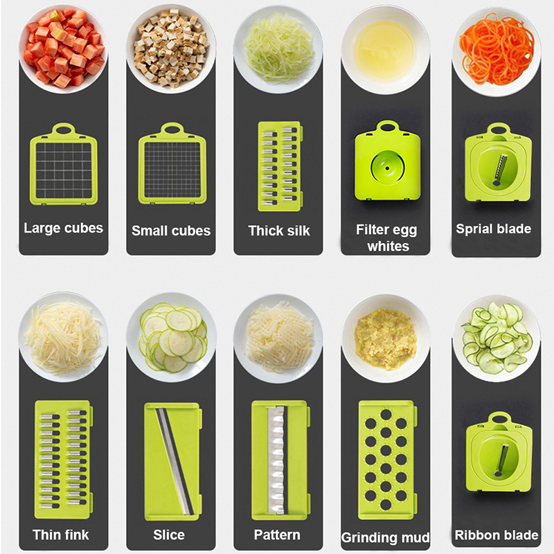 14 in 1 Multipurpose Vegetable Potato Cutter Manual Fullstar Vegetable Chopper Durable Kitchen Food Cutter Vegetable Chopper