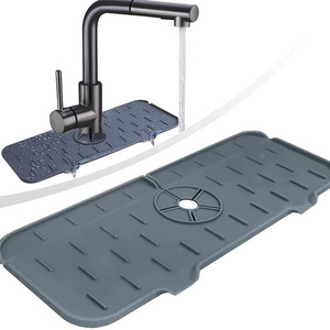 Foldable Sink Faucet Splash Catcher Sink Draining Pad Behind Faucet Drying Mat for Kitchen Silicone Faucet Water Catcher