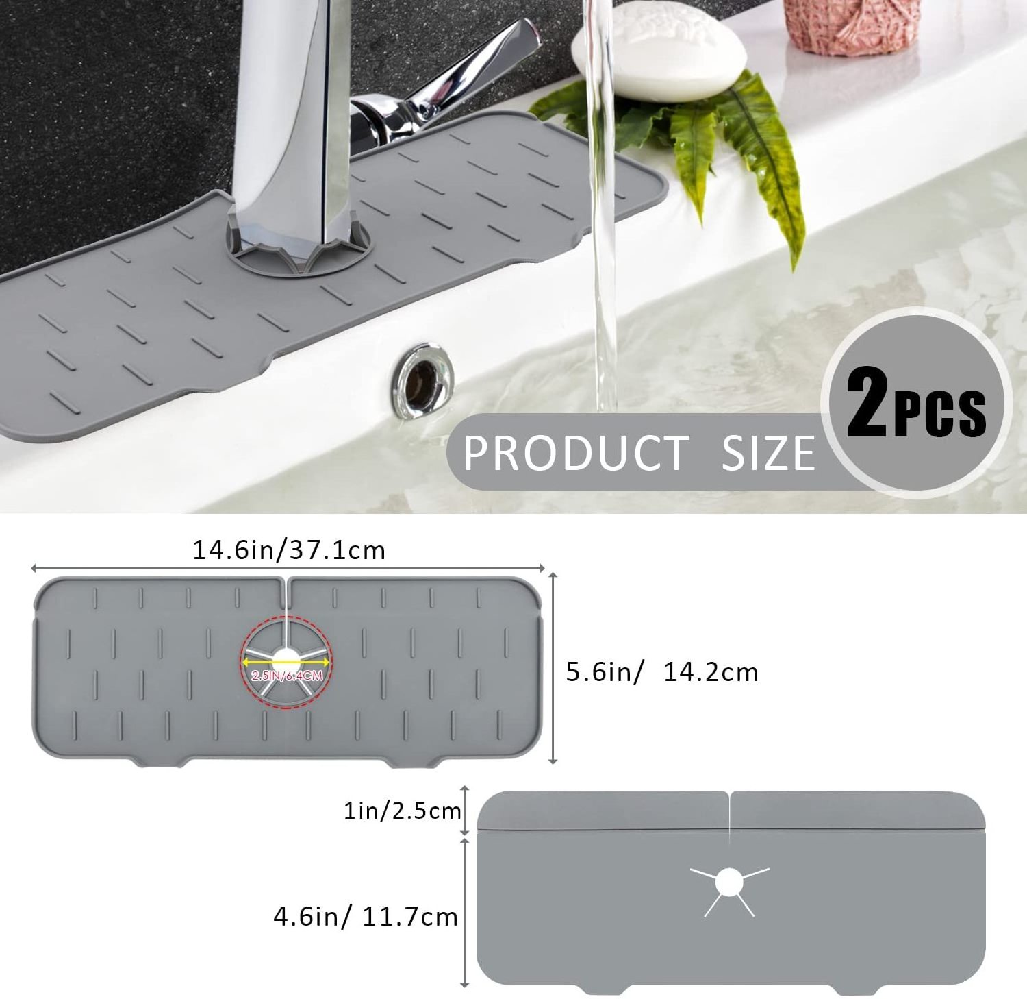 Foldable Sink Faucet Splash Catcher Sink Draining Pad Behind Faucet Drying Mat for Kitchen Silicone Faucet Water Catcher