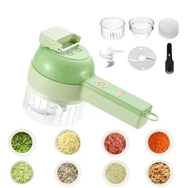 Electric Food Vegetable Chopper 4 In1 Handheld Portable Electric Vegetable Cutter Mini 4 In 1 Electric Vegetable Chopper