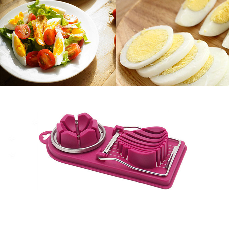 High Quality Durable Egg Slicers 2 In 1 Egg Slicer Cutter Stainless Steel Eggs Slicer Kitchen Accessories Tool