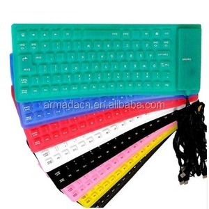 85keys Wire USB Interface Silicone Keyboard for PC Desktop Laptop Waterproof Flexible Keyboard and  Silicone Mouse