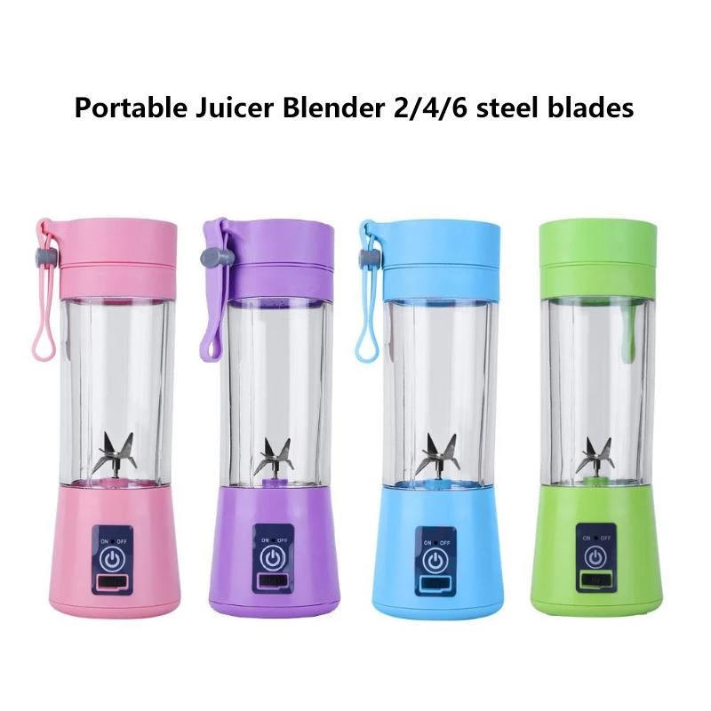 2024 New Product Small Blender Portable Personal Mini Juicer Cup 380ML Electric Orange Juice Blender for Kitchen Gadgets Plastic