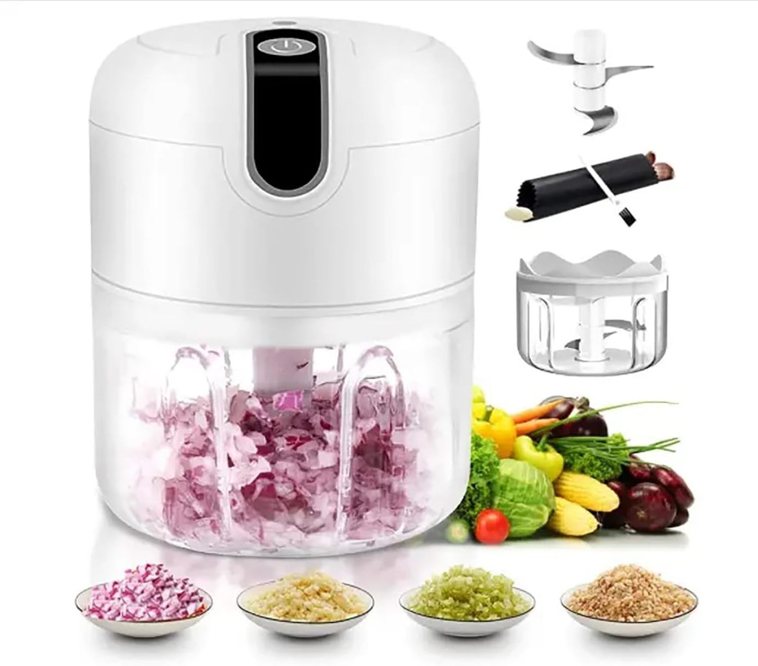 Kitchen Portable USB Electric Garlic Vegetable Chopper Electric Garlic Stirrer Wireless Small Food Processor Meat Chopper