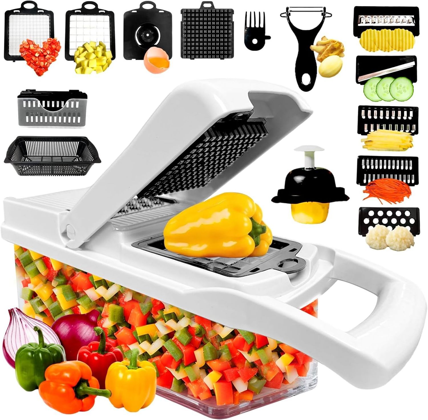 Kitchen Accessories14 In1Multifunction Onion Vegetable Chopper 12 in 1 Food Cutter Slicer Multifunctional Vegetable Cutter