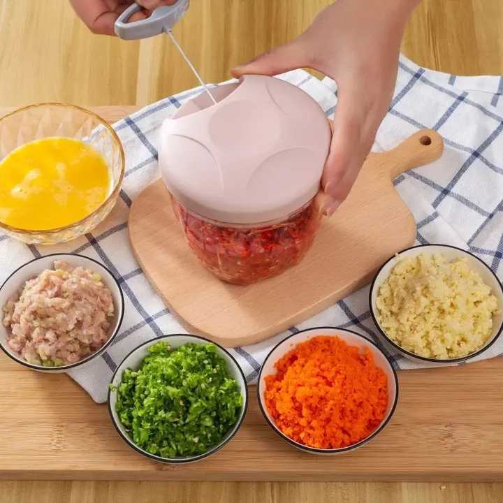 2023 Kitchen Accessories Mini Manual Vegetable Fruit Garlic Blender Garlic Cutter Ginger Onion Meat Shredder Hand Pull Chopper