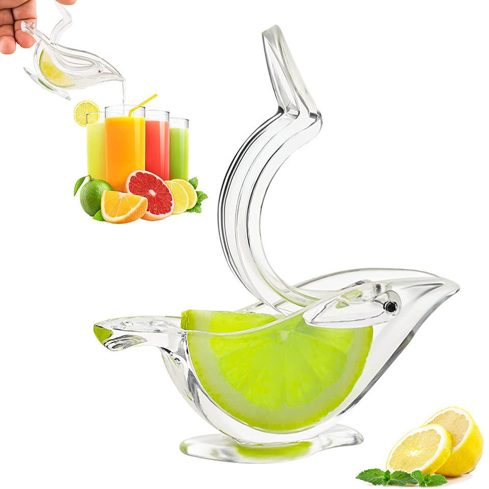 2023 Hot Sales Juicer Lemon Squeezer Durable Kitchen Manual Glass Bird Lmon Squeezer  Gadgets Acrylic nual Lemon Slice Squeezer