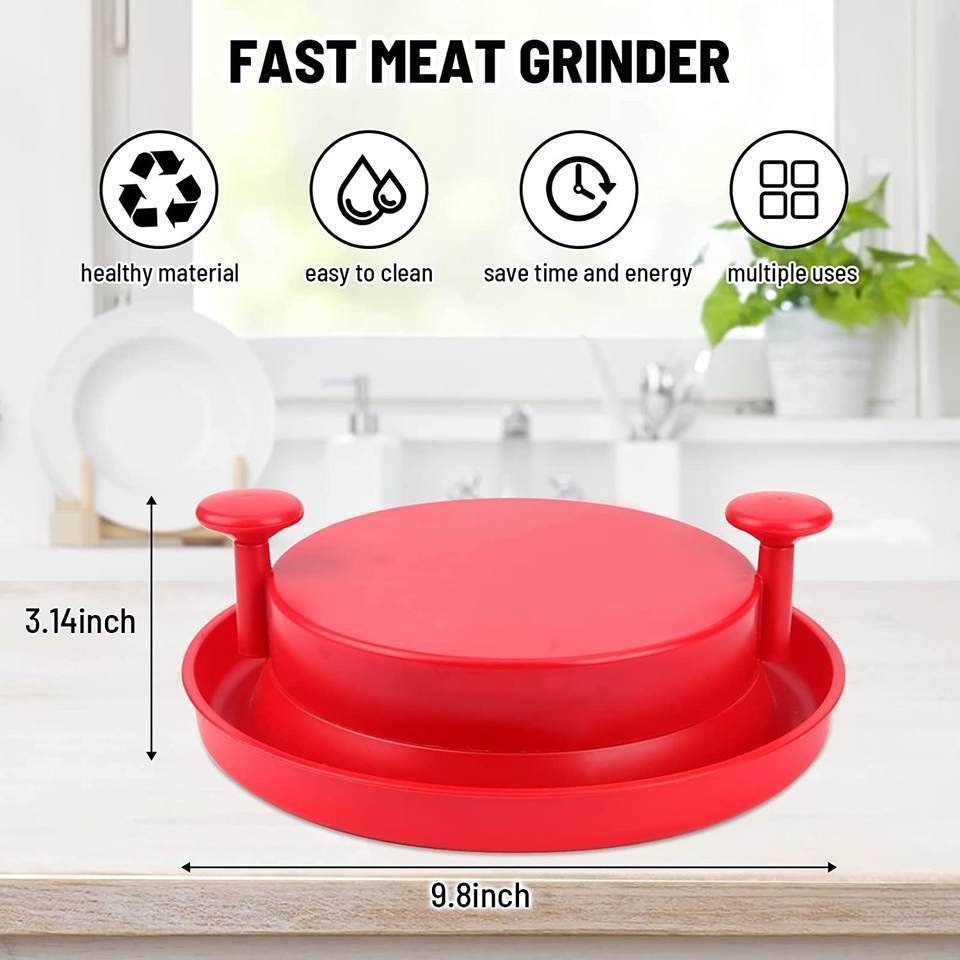 2023 Hot Sales Meat Shredder Chicken Round Non Skid Manual Chicken Breast Shredder Chicken Shredder Bowl Twist Tool WIth Handle